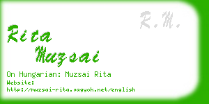 rita muzsai business card